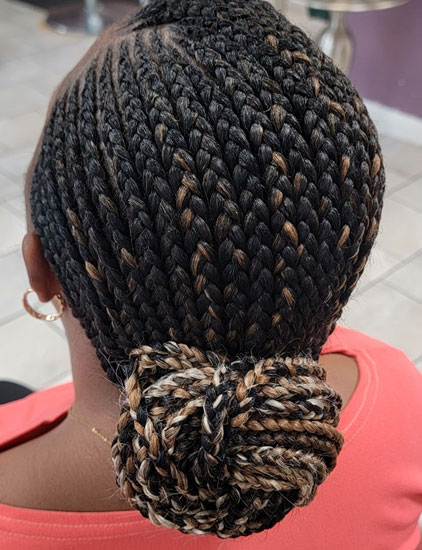 African beauty Braided Bun