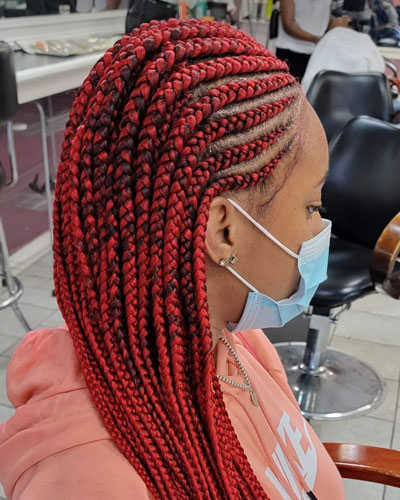 African Beauty Corn rows hairstyling