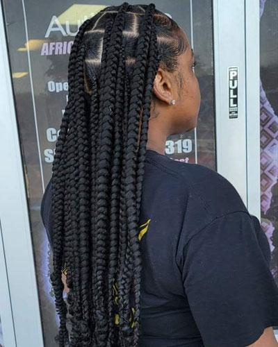 African beauty Knotless Box braiding style